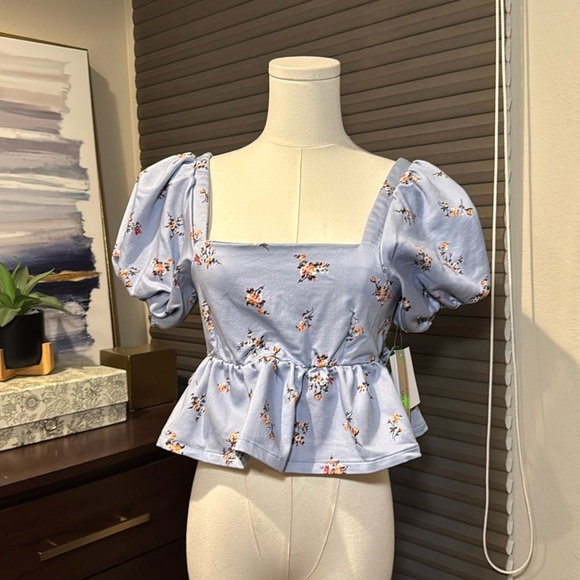 NWT  Juniors' Tinsel Town - Love, Fire Square Neck Babydoll Top. Size Small - Picture 2 of 7